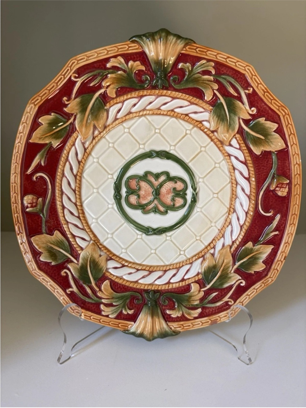 Fitz & Floyd Ornate Hand-Crafted Decorative Plate, 10.25”